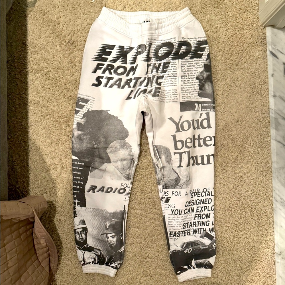 MSGM newsprint sweatpants M